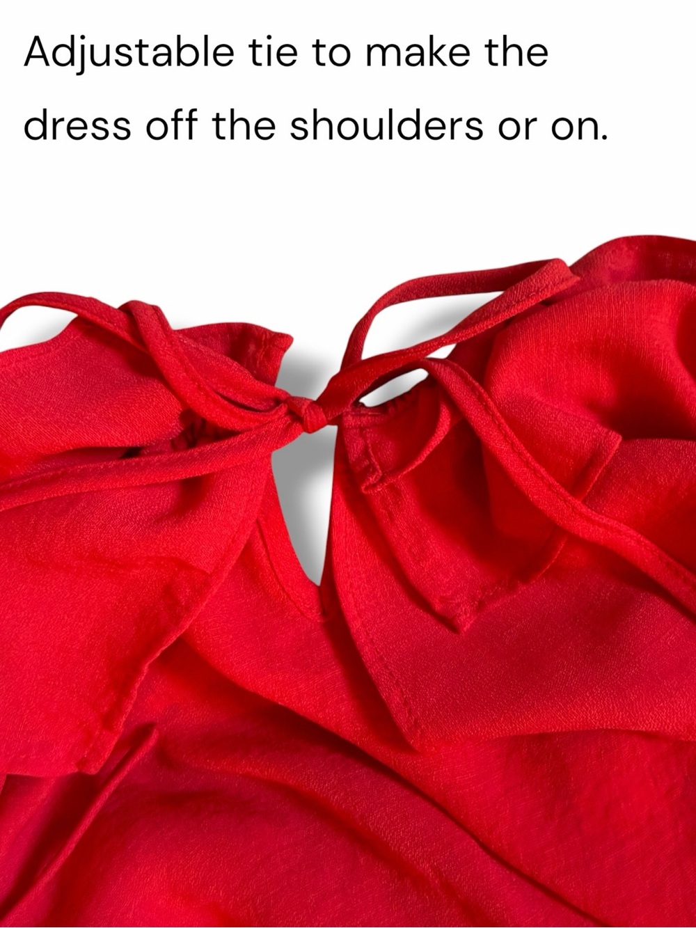 JACK by BB Dakota Off-Shoulder Bright Red Ruffles at Shoulders Mini Dress 💃 - Picture 7 of 9